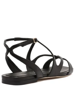 Ayla black flat sandals