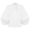Balloon sleeves poplin shirt