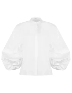 Balloon sleeves poplin shirt