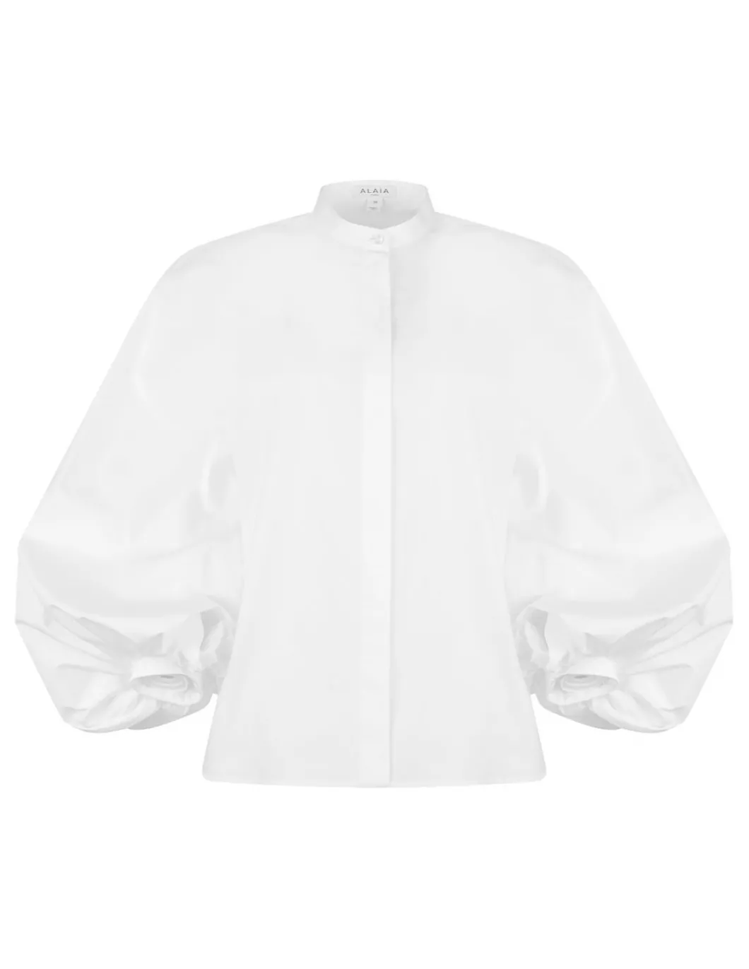 Balloon sleeves poplin shirt