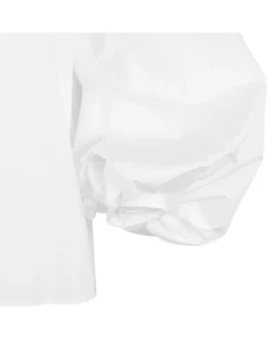 Balloon sleeves poplin shirt
