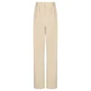 Beige light wool pants