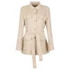 Beige linen sahariana jacket