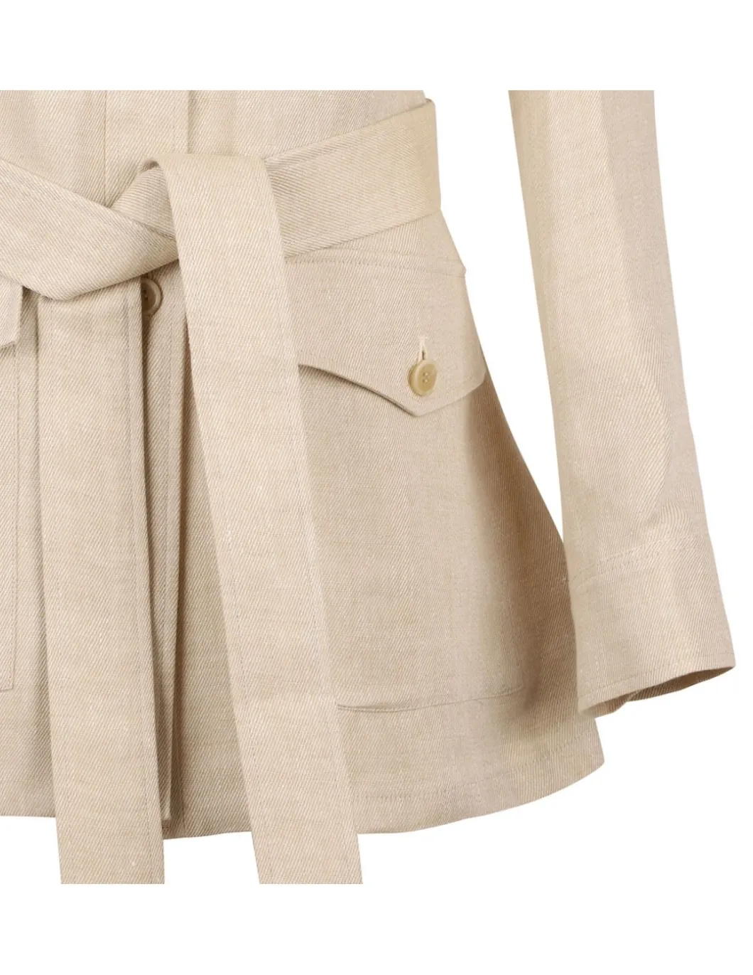 Beige linen sahariana jacket