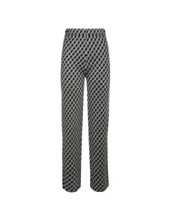 Black and gold jacquard pants