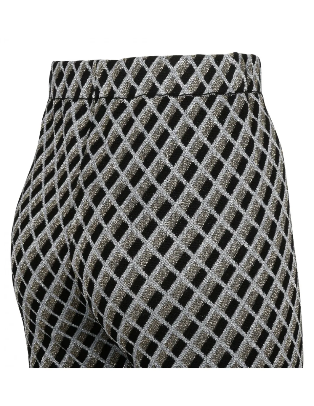 Black and gold jacquard pants