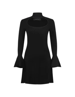 Black cut-out mini dress