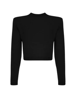Black knitted viscose cardigan