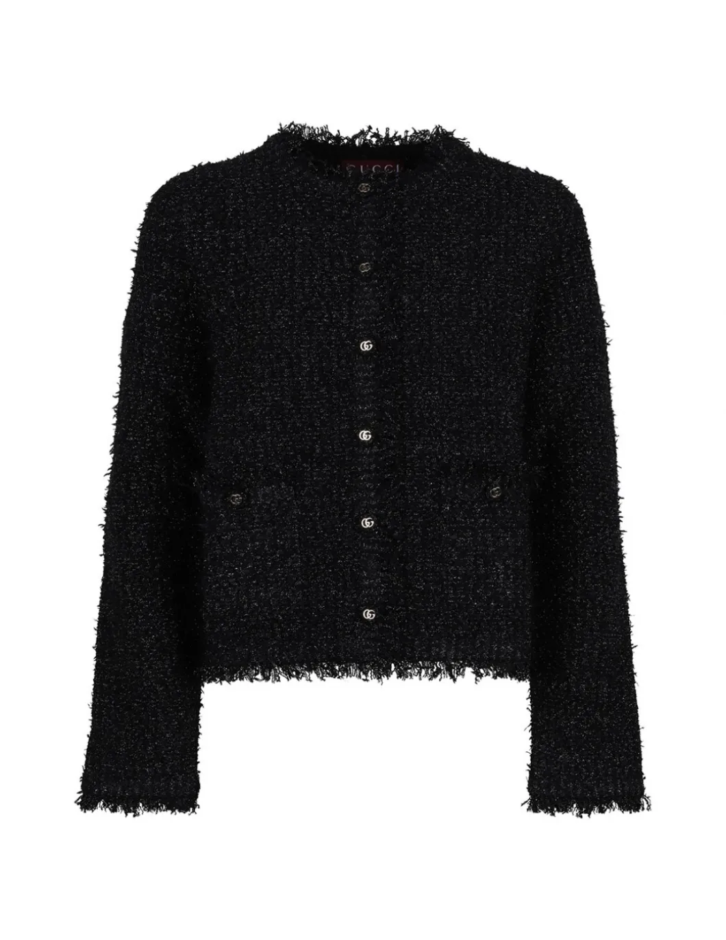Black lamé cardigan