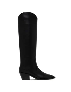 Black leather boots