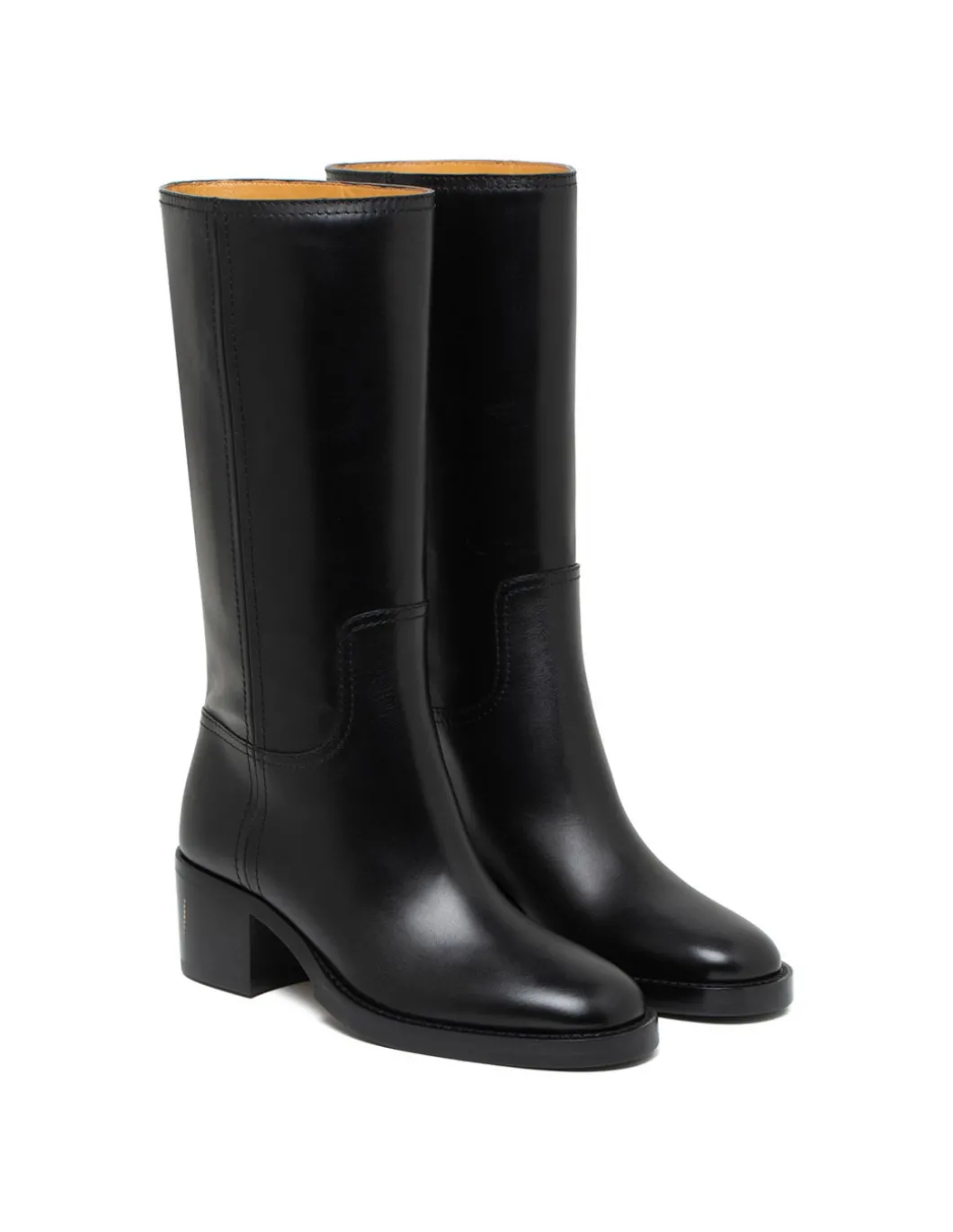 Black leather boots