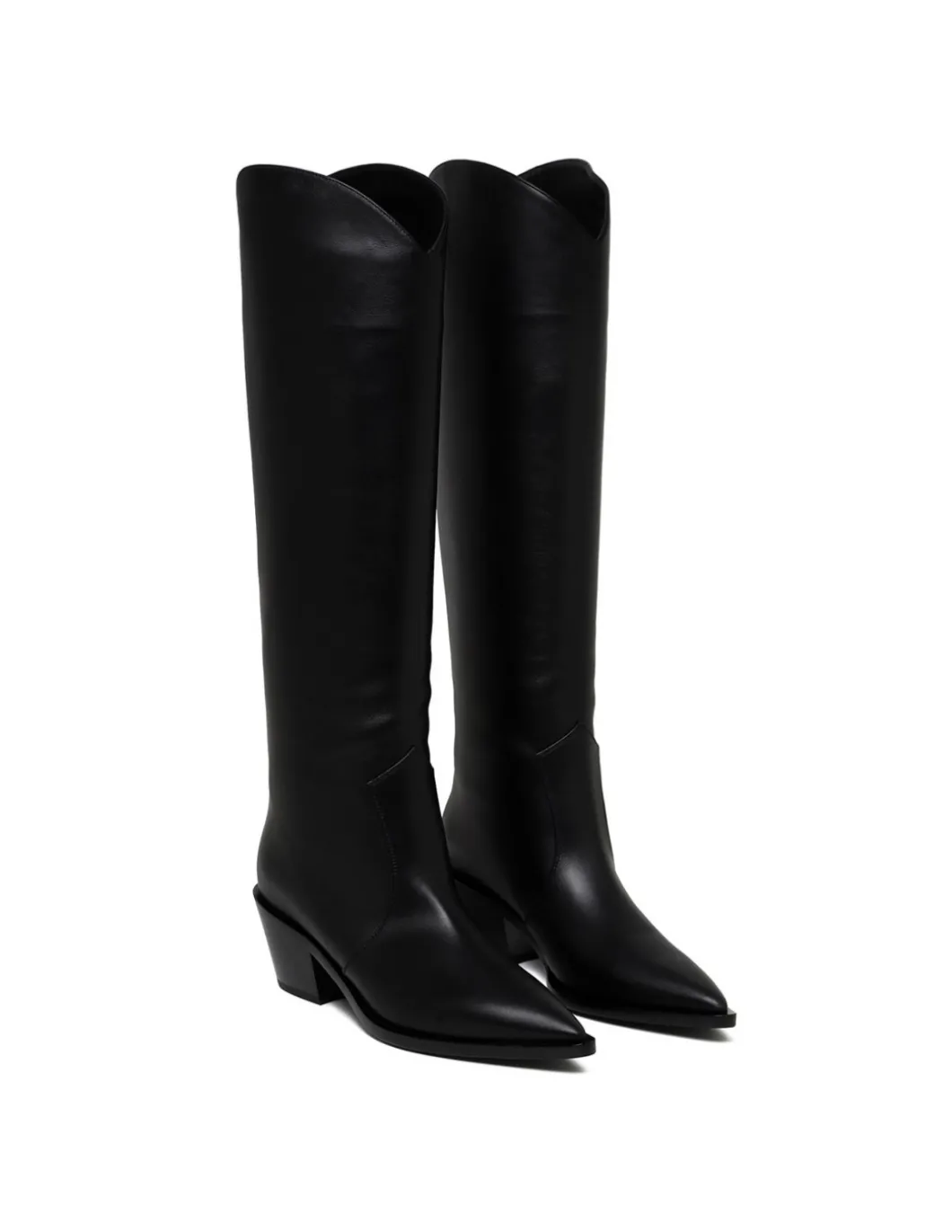 Black leather boots