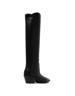 Black leather boots
