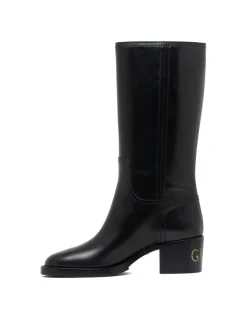Black leather boots