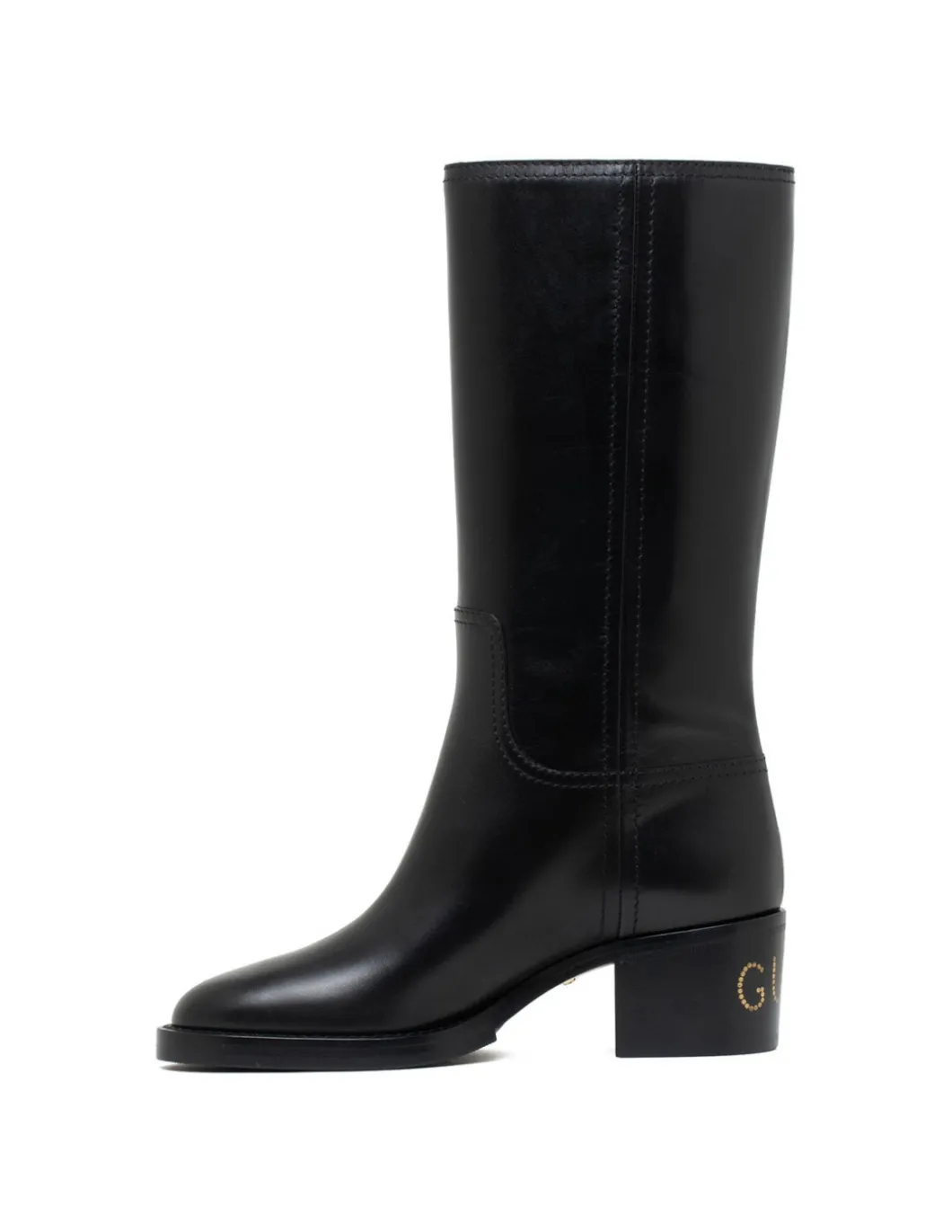 Black leather boots