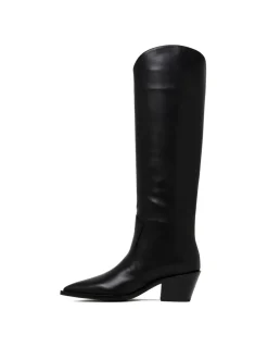 Black leather boots