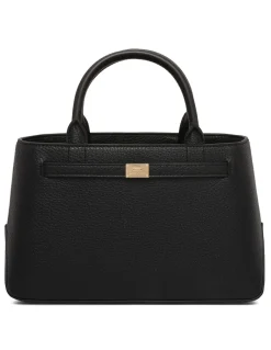 Black leather effect handbag