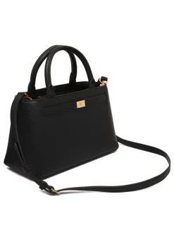 Black leather effect handbag