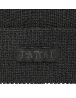 Black logo-embroidered beanie