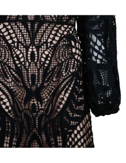 Black Nature guipure midi dress