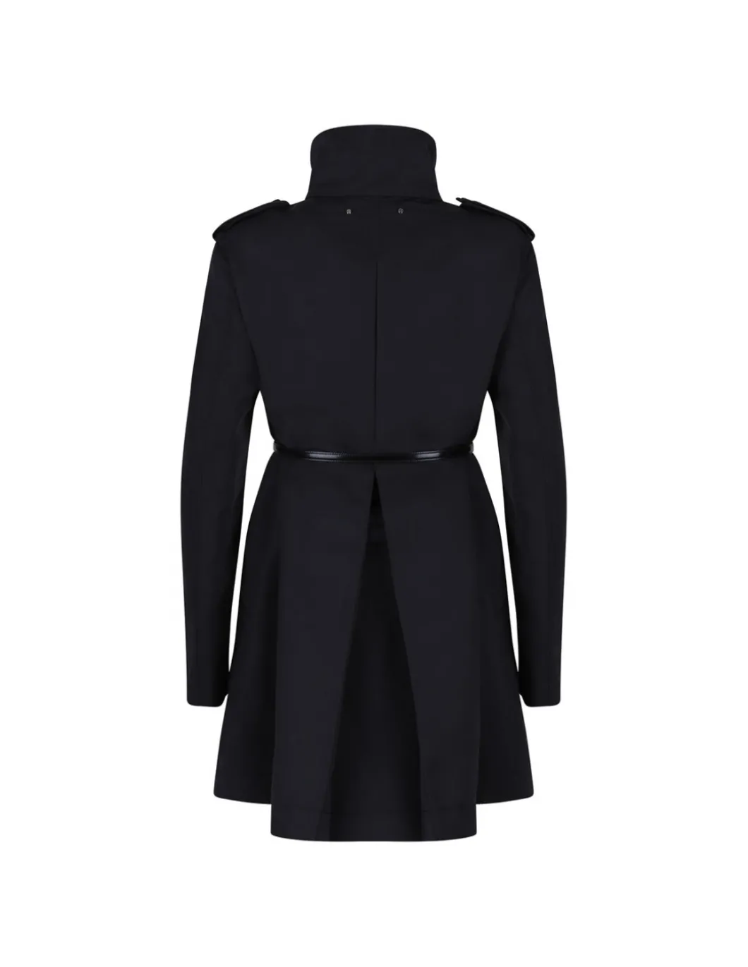 Black nylon faille coat