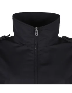 Black nylon faille coat
