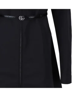Black nylon faille coat