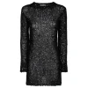Black sequin mohair blend minidress