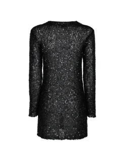 Black sequin mohair blend minidress