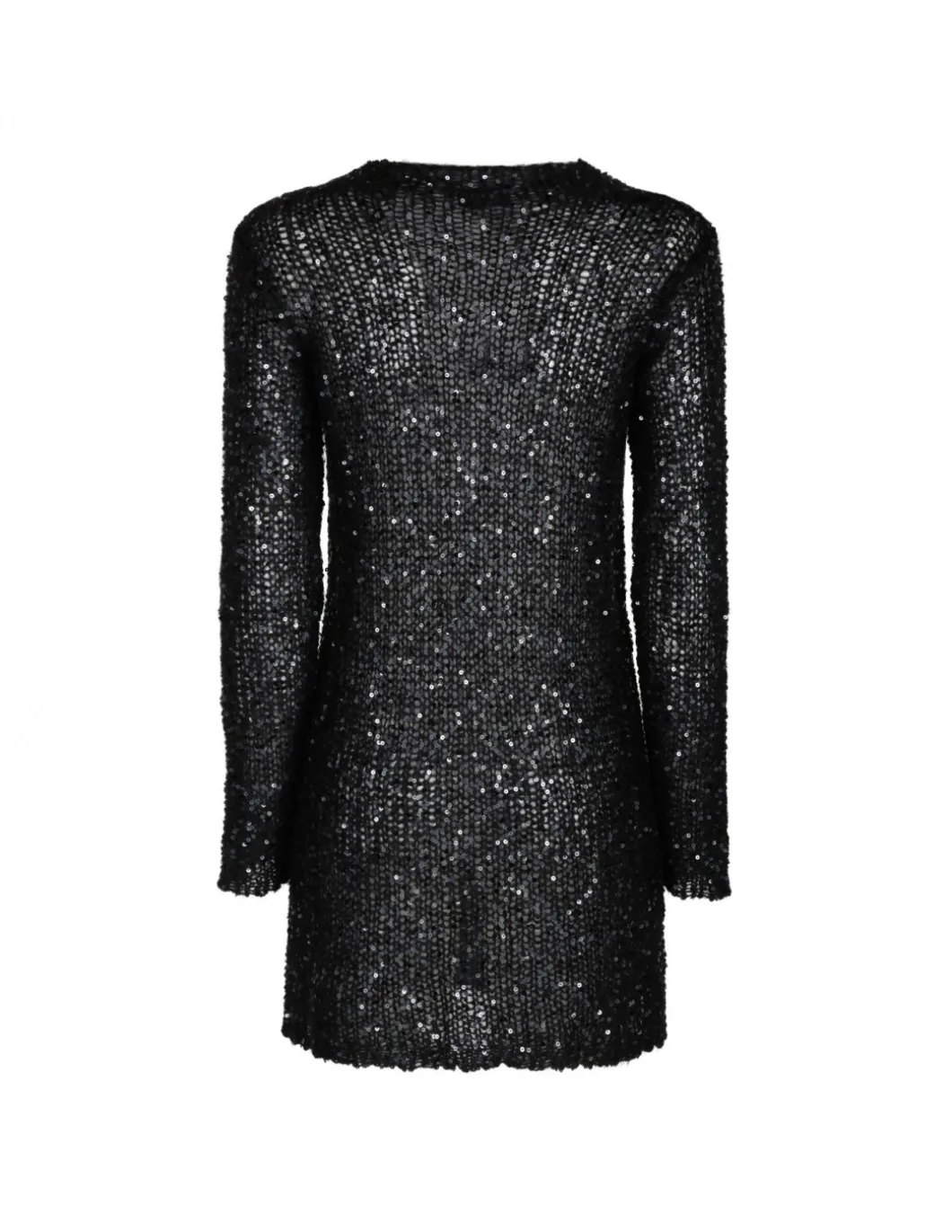 Black sequin mohair blend minidress