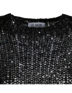 Black sequin mohair blend minidress
