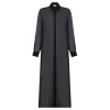 Black silk long shirt