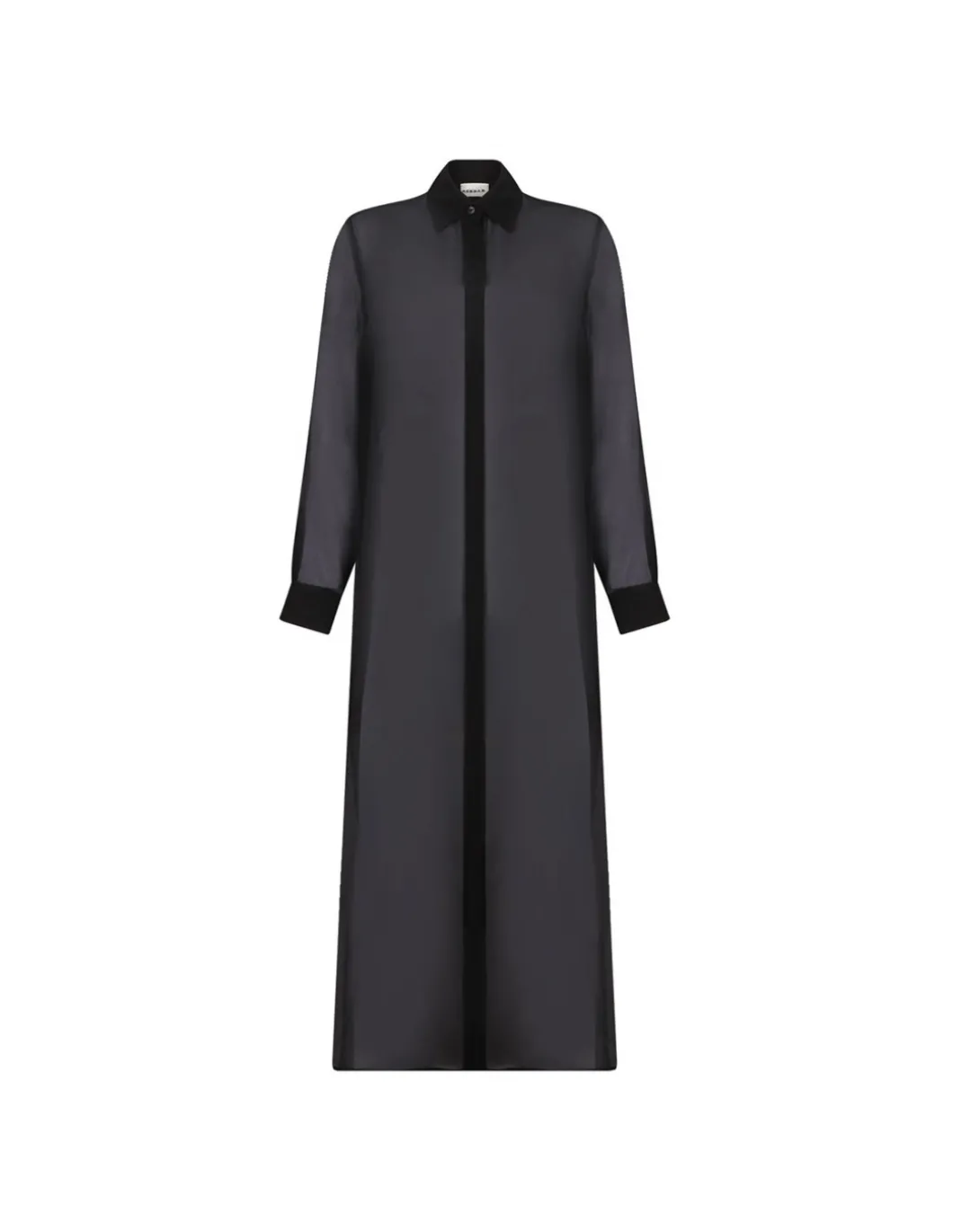 Black silk long shirt