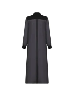 Black silk long shirt