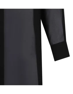 Black silk long shirt