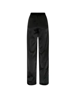 Black silk pants