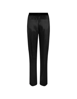 Black silk satin pants