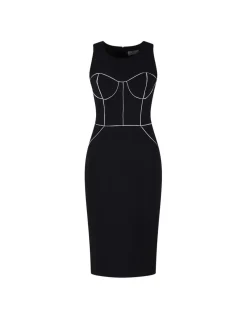 Black stretch crepe dress