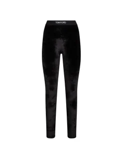 Black velvet leggings