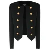 Black wool collarless jacket