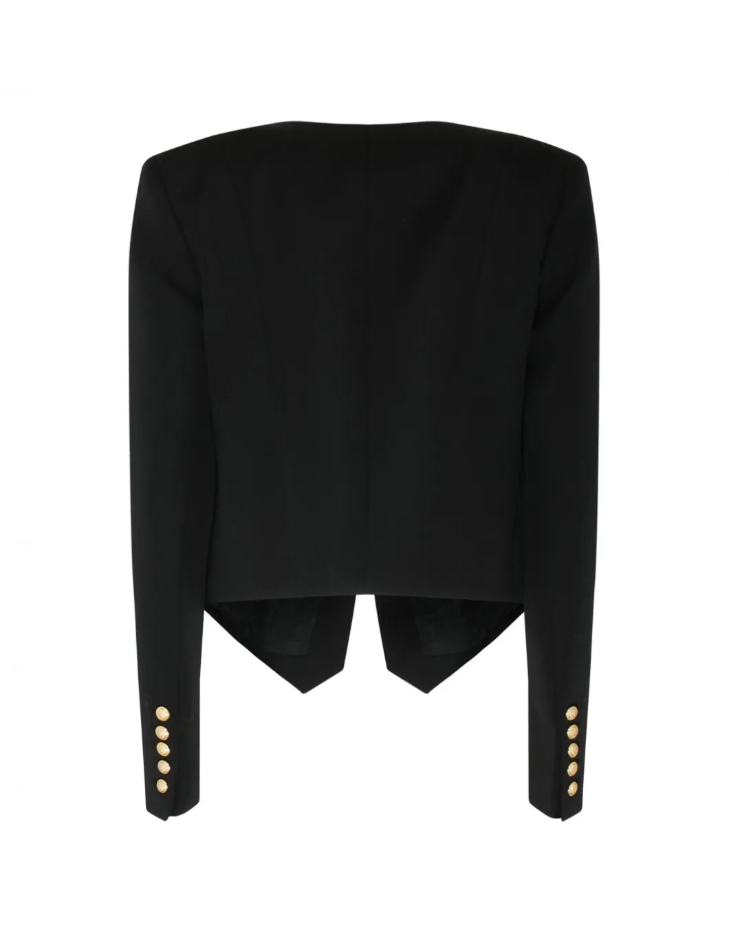 Black wool collarless jacket