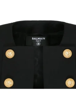 Black wool collarless jacket