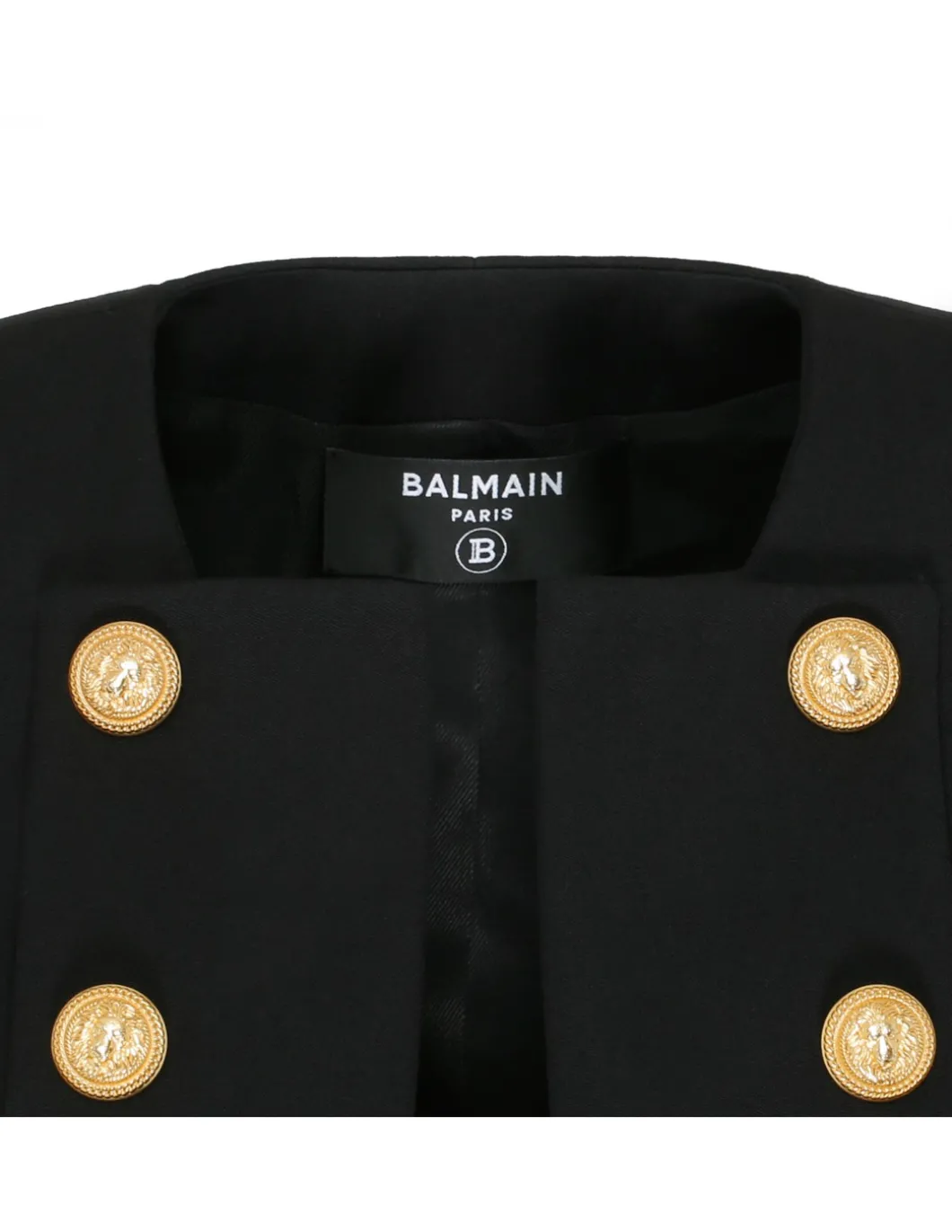 Black wool collarless jacket