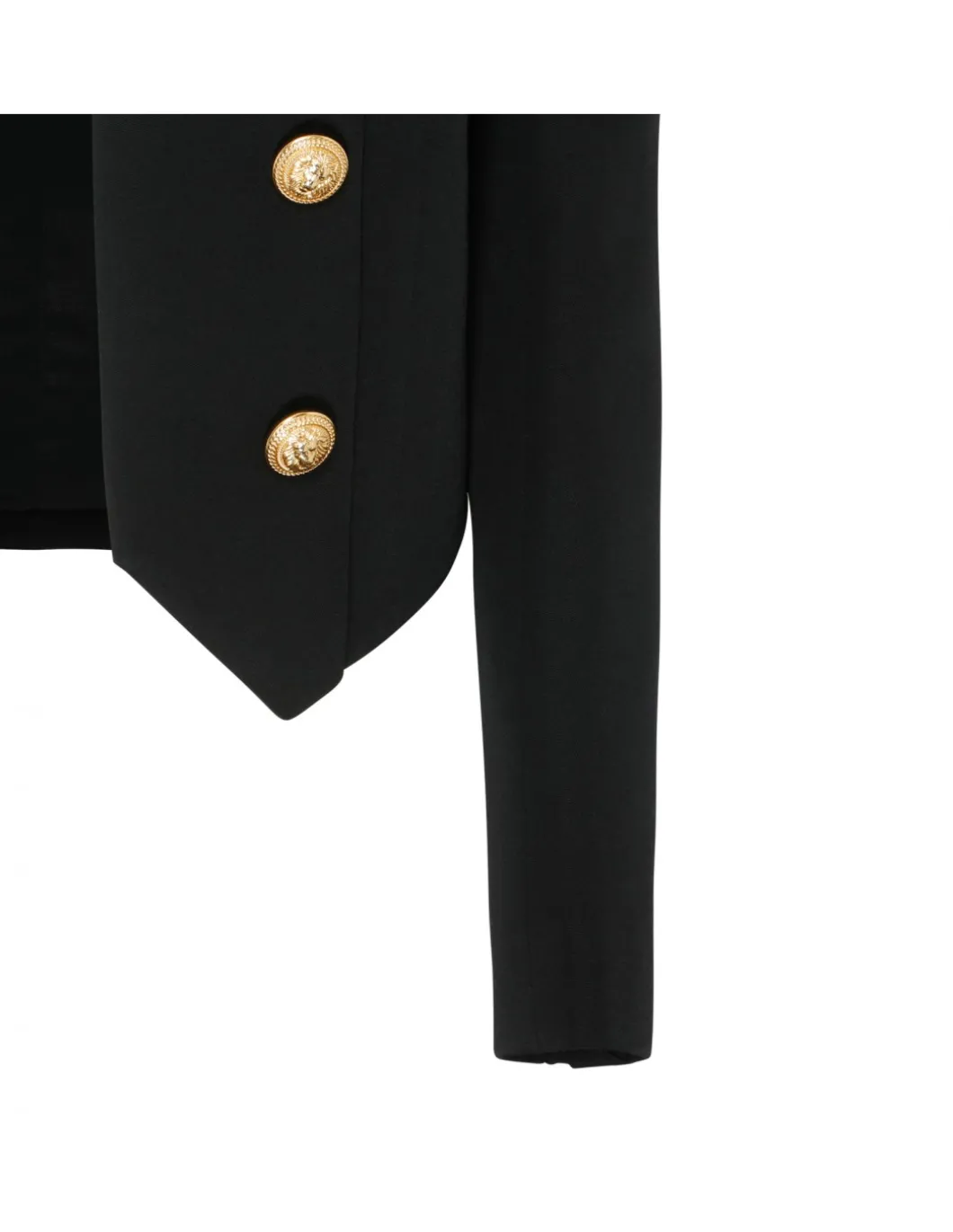 Black wool collarless jacket