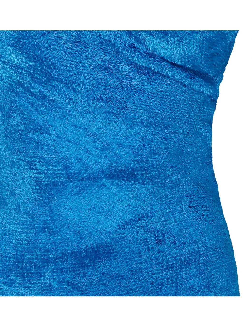 Blue shiny velvet mini hood dress