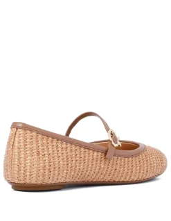 Carla woven raffia ballerinas