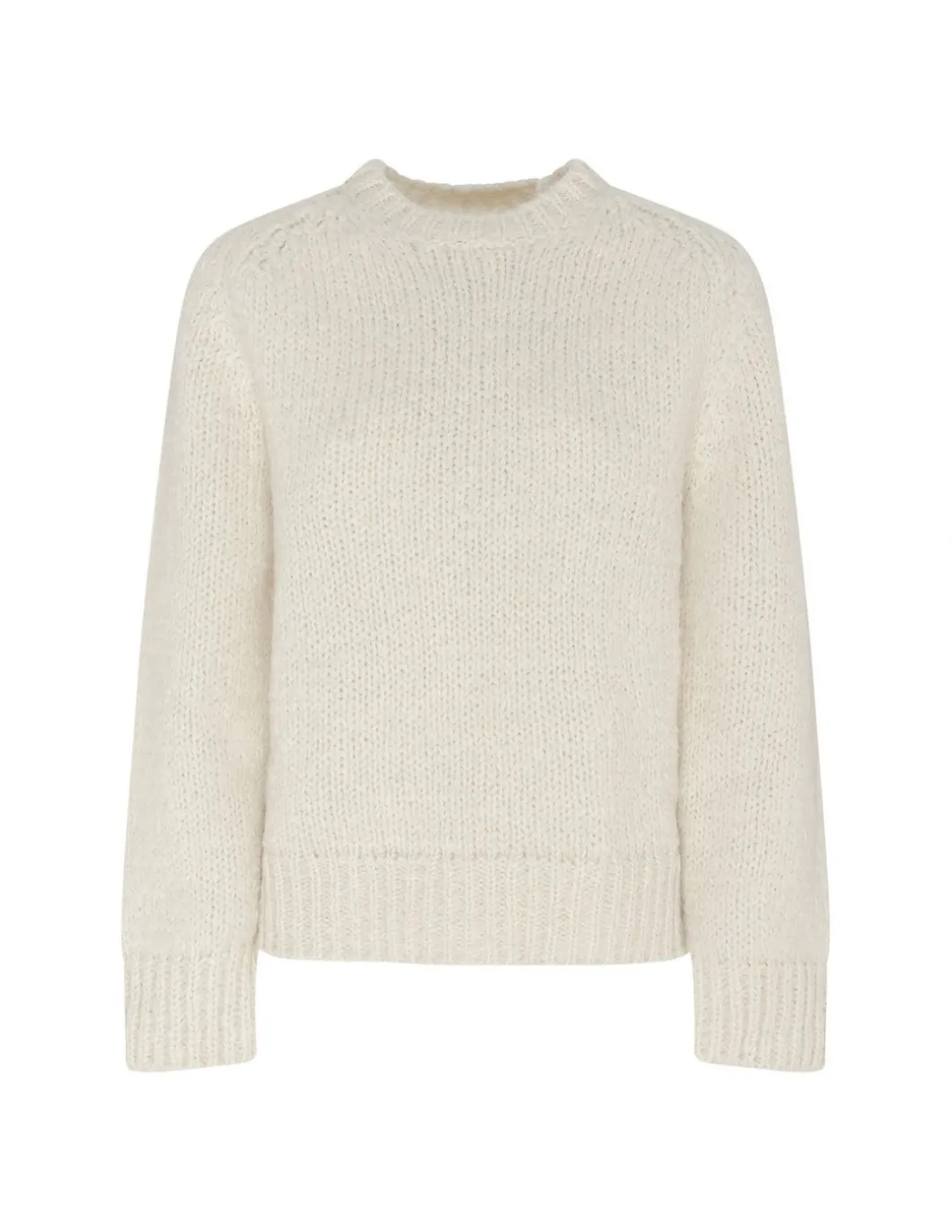 Chalk white wool blend sweater