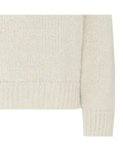 Chalk white wool blend sweater