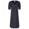 Charcoal chiffon midi dress