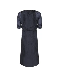 Charcoal chiffon midi dress